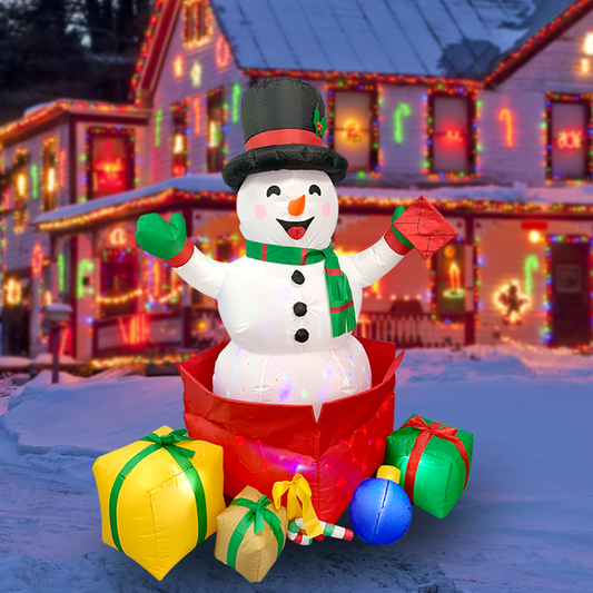 Inflatable Snowman with present version2