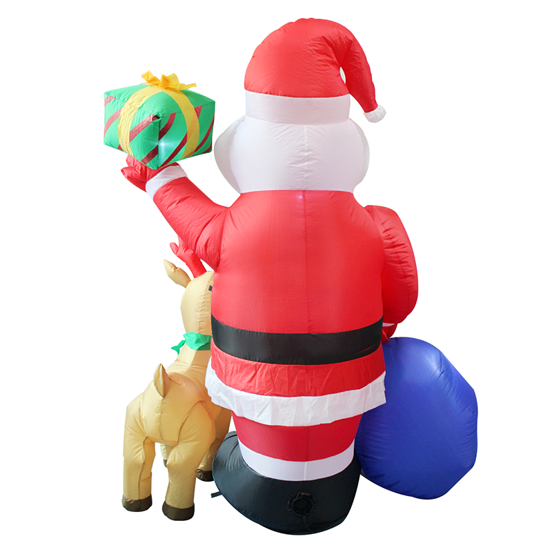 Inflatable Santa Claus with Ring Deer