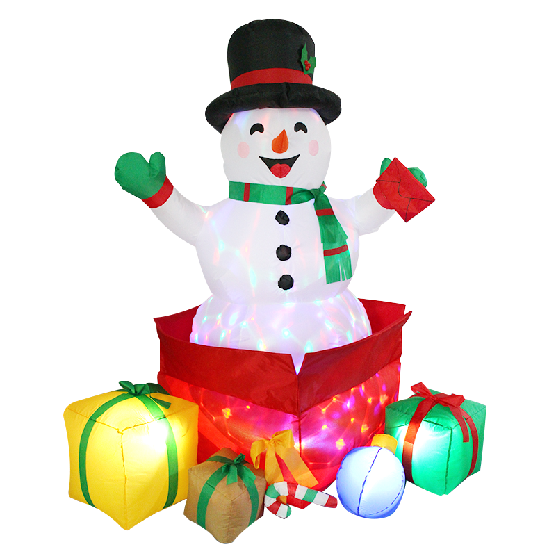 Inflatable Snowman with present version2