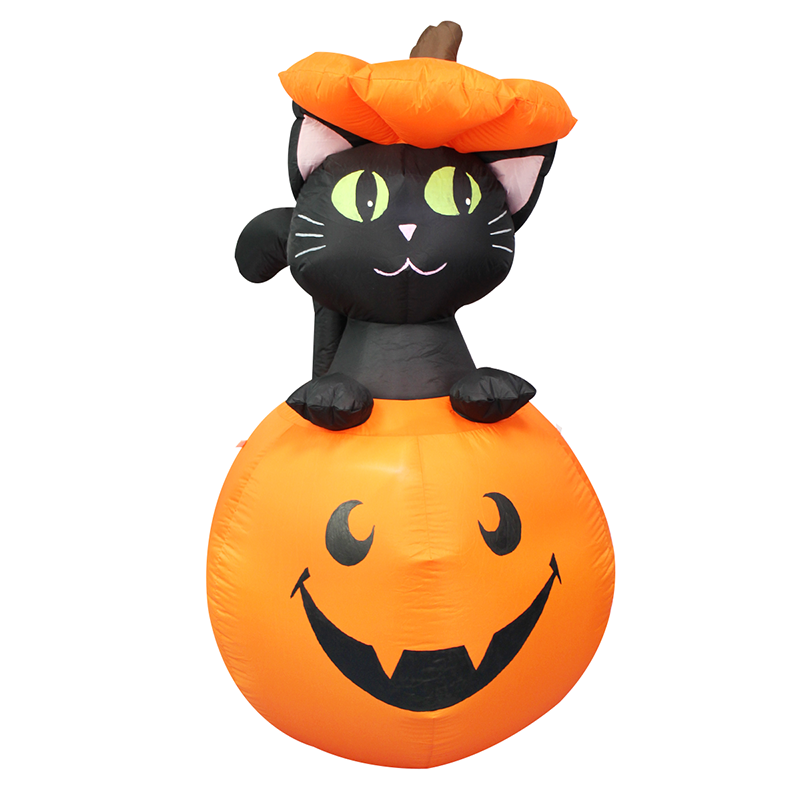 Halloween Cute cat in Pumpkin Inflatable Decoration